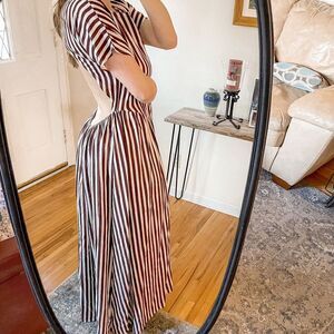 Jens Pirate Booty French Stripe Navi Maxi Dress L